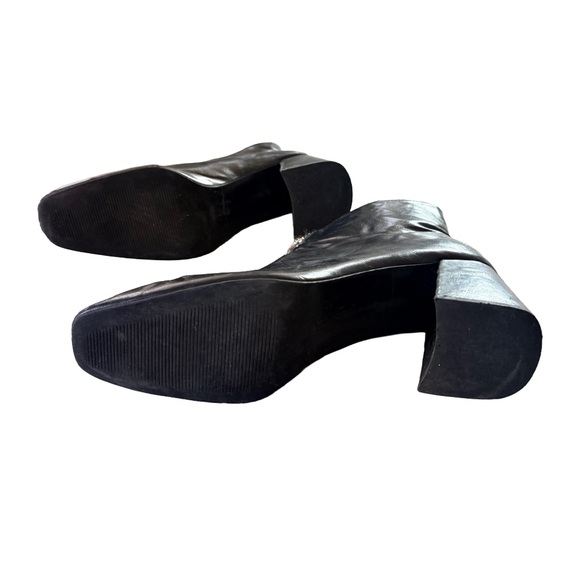 Zara Black Leather Zip Ankle Boots Block Heel – EU 40 – US 9 - Picture 8 of 10